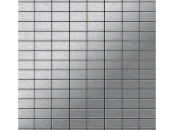 ALLOY Mosaik Fliese Massiv Metall Edelstahl Marine Gebürstet Grau Bauhaus-s-s-mb 1 Paket mit 10 Matten 1,05 m2 Grau