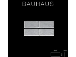 ALLOY Mosaik Fliese Massiv Metall Edelstahl Marine Gebürstet Grau Bauhaus-s-s-mb 1 Paket mit 10 Matten 1,05 m2 Grau