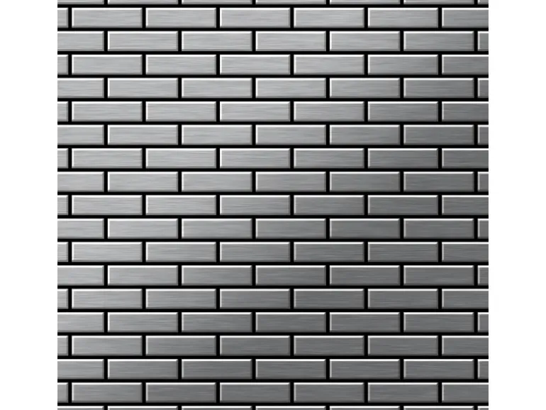 ALLOY Mosaik Fliese Massiv Metall Edelstahl Marine Gebürstet Grau 1,6mm Pk-s-s-mb 1 Paket mit 10 Matten 0,88 m2 Grau