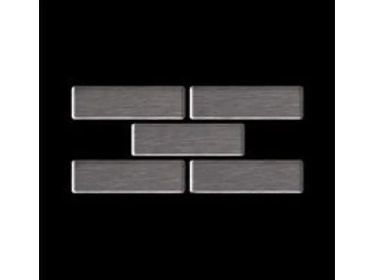 ALLOY Mosaik Fliese Massiv Metall Edelstahl Marine Gebürstet Grau 1,6mm Pk-s-s-mb 1 Paket mit 10 Matten 0,88 m2 Grau