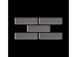 ALLOY Mosaik Fliese Massiv Metall Edelstahl Marine Gebürstet Grau 1,6mm Pk-s-s-mb 1 Paket mit 10 Matten 0,88 m2 Grau