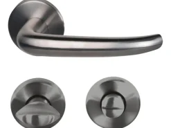 Alpertec Bad- und WC-Rosetten-Garnitur "Barcelona-R" Edelstahl satiniert