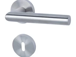 Alpertec Rosetten-Garnitur Fair I Edelstahl Zimmertüren satiniert Buntbart