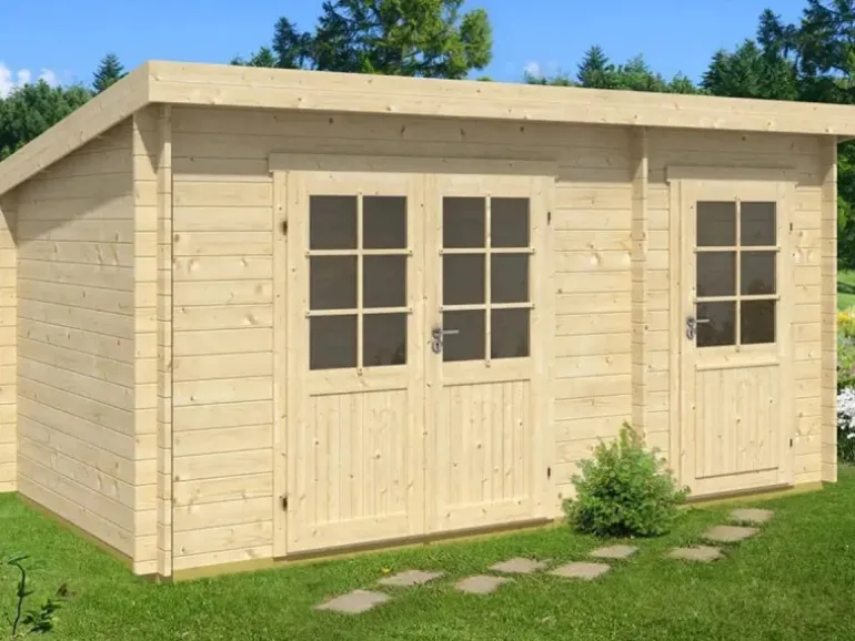 Alpholz Gartenhaus Maria-28 Natur 450 cm x 250 cm