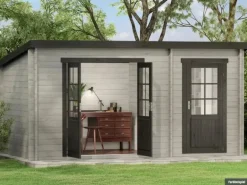 Alpholz Gartenhaus Maria-28 Natur 450 cm x 250 cm