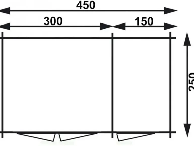 Alpholz Gartenhaus Maria-28 Natur 450 cm x 250 cm