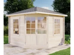 Alpholz Gartenhaus Monica-28 Natur 300 cm x 300 cm mit Spitzdach