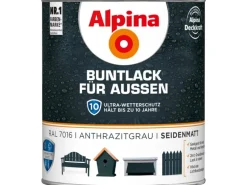 Alpina Buntlack für Aussen Anthrazit seidenmatt 750 ml