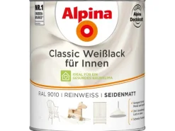 Alpina Classic Weißlack für Innen Reinweiß seidenmatt 750 ml