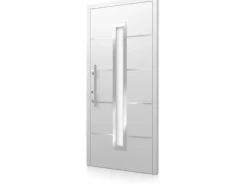 Aluminium-Haustür Moderno M410/B 110 x 210 cm Weiß Anschlag Links