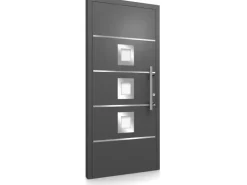 Aluminium-Haustür Moderno M390/P 110 x 210 cm Anthrazit Metallic Anschlag Rechts