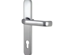 Aluminium-Haustür Moderno M340 Premium Silbergrau Metallic 110 cm x 210 cm DIN L