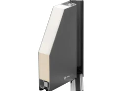 Aluminium-Haustür Moderno M340 Premium Silbergrau Metallic 110 cm x 210 cm DIN L