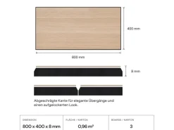 Amadeo Wandpaneel AkustikBoard Eiche Natur 80 cm x 40 cm 3 Stück FSC®
