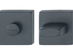 AnsaPro Bad- und WC-Rosettenpaar Thelon 37 mm - 42 mm Edelstahl Schwarz