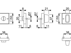 AnsaPro Bad- und WC-Rosettenpaar Thelon 37 mm - 42 mm Edelstahl Matt