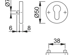 AnsaPro Profilzylinder-Rosette Trave Alu