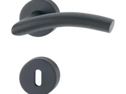 AnsaPro Zimmertür-Rosettengarnitur Ganges Edelstahl Mattschwarz