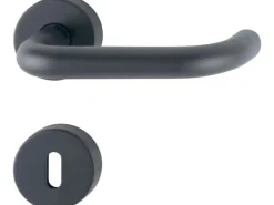 AnsaPro Zimmertür-Rosettengarnitur Don Edelstahl Mattschwarz