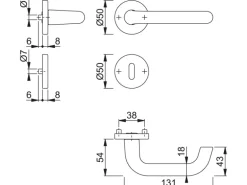 AnsaPro Zimmertür-Rosetten-Garnitur Isar Alu Natur