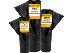 Aquagart 5m² Bodengewebe Unkrautfolie Mulchfolie 100g 1,65m Breit Schwarz
