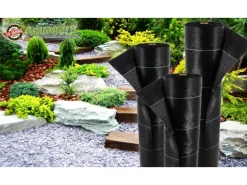 Aquagart 5m² Bodengewebe Unkrautfolie Mulchfolie 100g 1,65m Breit Schwarz