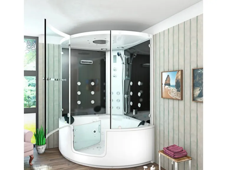 AquaVapore Dampfdusche Whirlpool Dusche Duschkabine K60-SW-EH-EC-SC 140x140cm