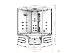 AquaVapore Dampfdusche Whirlpool Dusche Duschkabine K70-SW-TH-EC-SC 150x150cm