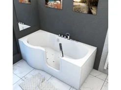 AquaVapore Seniorenwanne mit Tür Whirlpool S12-TH-AIR-R Badewanne 85x170cm