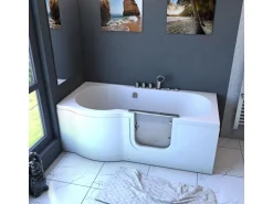 AquaVapore Seniorenwanne mit Tür Whirlpool S12-TH-AIR-R Badewanne 85x170cm