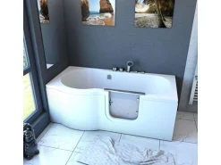 AquaVapore Seniorenwanne mit Tür Whirlpool S12-AIR-R Badewanne 85x170cm