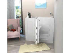 AquaVapore Sitzbadewanne Senioren Wanne Sitzwanne mit Tür S08-C-L 110x68cm