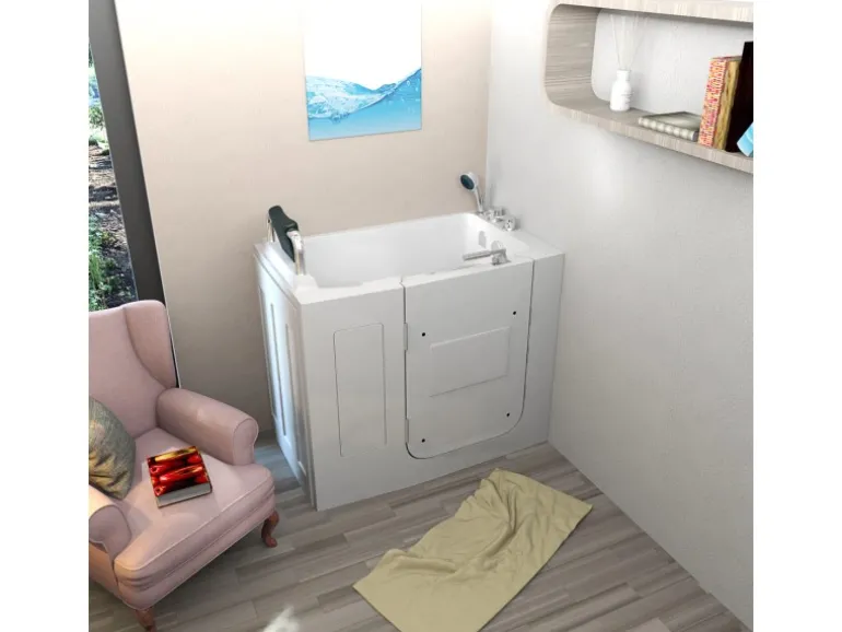 AquaVapore Sitzbadewanne Senioren Wanne Sitzwanne mit Tür S08-C-L 110x68cm