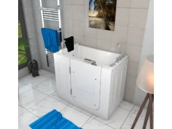 AquaVapore Sitzwanne Whirlpool Badewanne mit Tür S08WP-TH-B-L 110x68cm