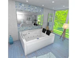 AquaVapore Whirlpool Pool Badewanne Wanne W12H-TH-B 180x135cm
