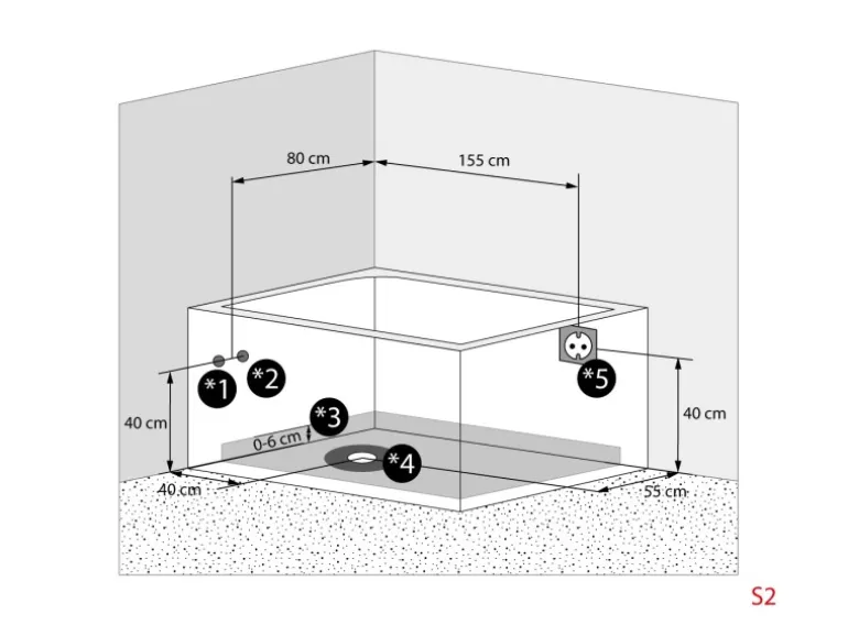 AquaVapore Whirlpool Pool Badewanne Wanne W12H-TH-A-SC 135x180cm
