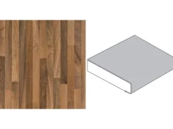 Arbeitsplatte Nussbaum Butcherblock Hell 90 cm x 3,9 cm Meterware