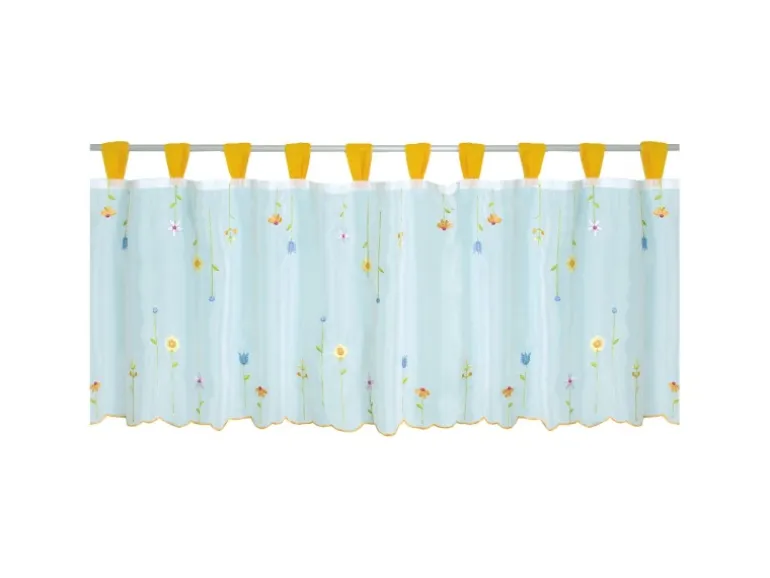 Arsvita Bistrogardine mit Schlaufen 150 cm x 45 cm Orange Blumen