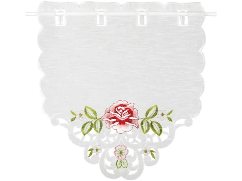 Arsvita Fenstergardine mit Stickerei Arsvita Fensterbild 35 cm x 40 cm Weinrot Grün