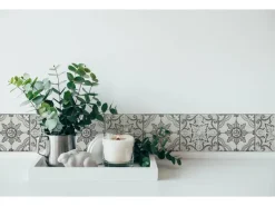 A.S. Création Borte selbstklebend Fliese 5 m x 13 cm Schwarz-Weiß