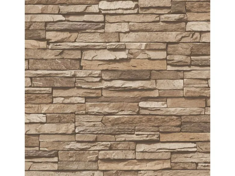 A.S. Création Tapete Stein-Optik Braun und Beige 53 cm x 10,05 m AS-958332