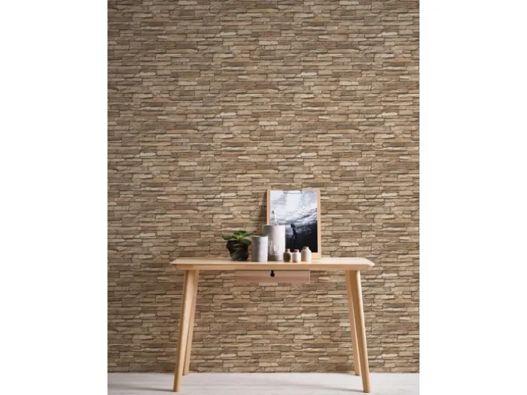 A.S. Création Tapete Stein-Optik Braun und Beige 53 cm x 10,05 m AS-958332