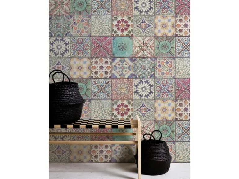 A.S. Creation Neue Bude 2.0 Vliestapete Fliesen Mehrfarbig FSC®