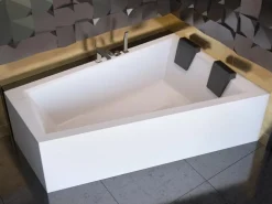 Bad Land Badewanne Eckwanne INTIMA 170x125 Rechts Mit 2x Kopfstützen Ablauf Füße