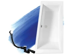 Bad Land Badewanne Eckwanne INTIMA 160x90 Rechts Ablauf Füße