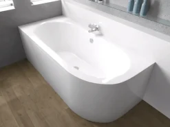 Bad Land Badewanne Eckwanne AVITA 180x80 Links Mit AcrylSchürze Ablauf Füße
