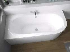 Bad Land Badewanne Eckwanne AVITA 180x80 Links Mit AcrylSchürze Ablauf Füße