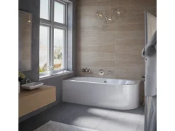 Bad Land Badewanne Eckwanne AVITA 180x80 Links Mit AcrylSchürze Ablauf Füße