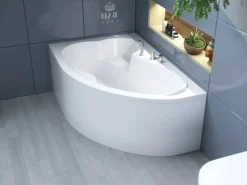 Bad Land Badewanne Eckwanne MEGA 160x105 Links Mit AcrylSchürze Ablauf Füße