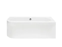 Bad Land Badewanne Eckwanne AVITA 170x75 Rechts + Acrylschürze + Bambus Badewannenablage + Kopfstütze KODI Ablauf Füße